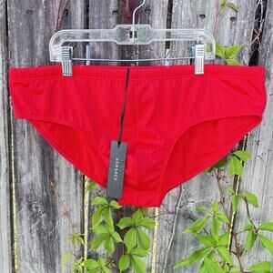 Versace Logo Low Rise Swim Briefs Men’s Red Sz 6 US XL